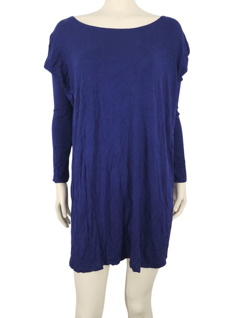 Women's Cherish Navy Blue Oversized Blouse Tunic Shirt Size Small Soft Flowy